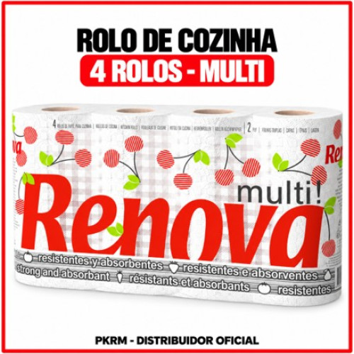 RENOVA 4 ROLOS PAPEL COZINHA MULTI  EAN 5601028002707