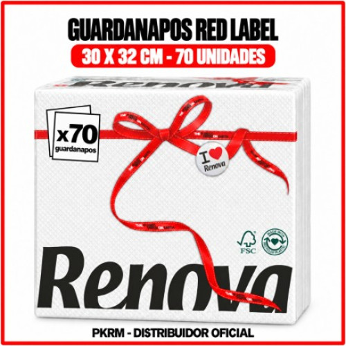 RENOVA GUARDANAPOS RED LABEL BRANCOS 30*32 CM PACK 70 UND  EAN 5601028000352