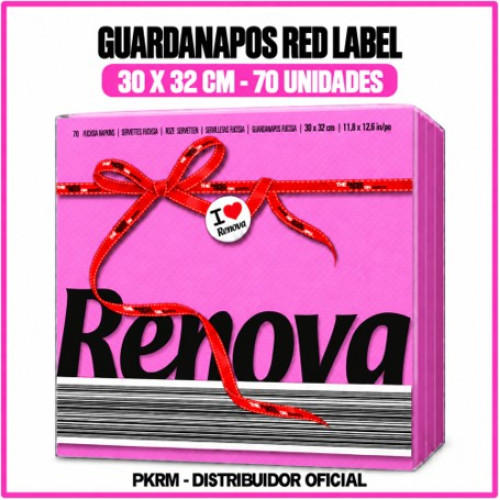 RENOVA GUARDANAPOS RED LABEL ROSA 30*32 CM PACK 70 UND  EAN 5601028020664