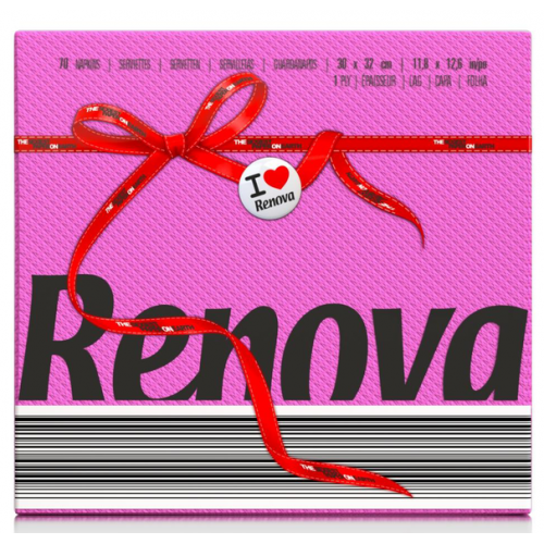 RENOVA GUARDANAPOS RED LABEL ROSA 30*32 CM PACK 70 UND  EAN 5601028020664