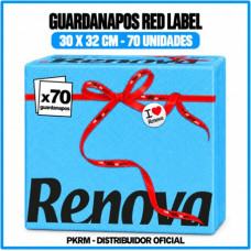 RENOVA GUARDANAPOS RED LABEL AZUL 30*32 CM PACK 70 UND  EAN 5601028000765