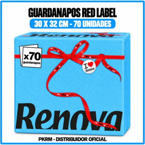 RENOVA GUARDANAPOS RED LABEL AZUL 30*32 CM PACK 70 UND  EAN 5601028000765