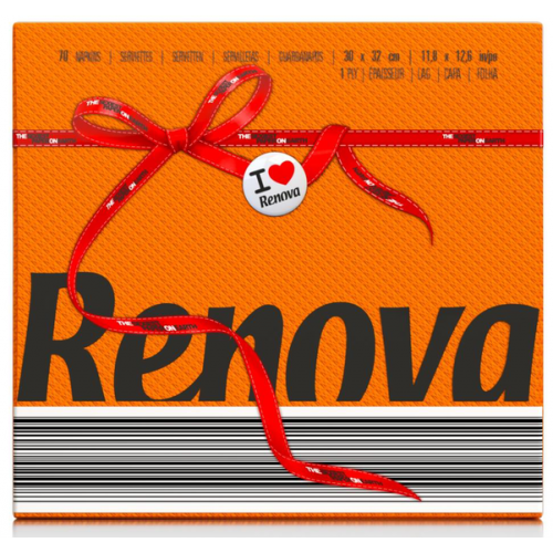 RENOVA GUARDANAPOS RED LABEL LARANJA 30*32 CM PACK 70 UND  EAN 5601028000772
