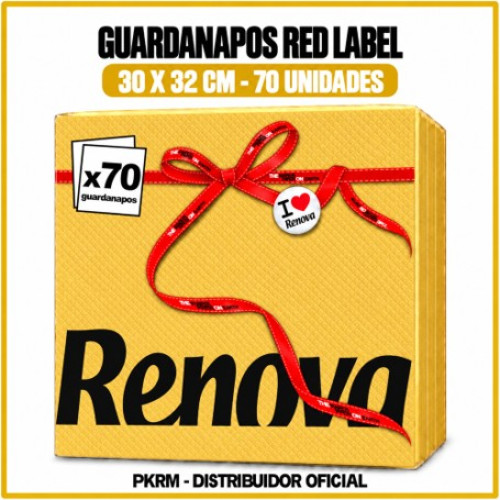 RENOVA GUARDANAPOS RED LABEL AMARELO 30*32 CM PACK 70 UND  EAN 5601028000888