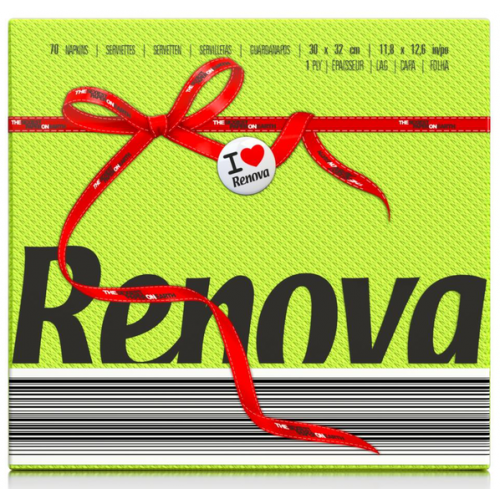 RENOVA GUARDANAPOS RED LABEL VERDE 30*32 CM PACK 70 UND  EAN 5601028002240