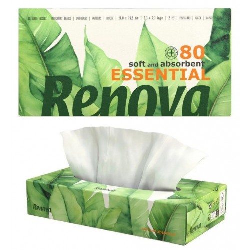 RENOVA PLENITUDE LENÇOS FACIAIS CAIXA DE 80 UND  EAN 5601028002929