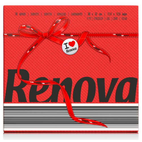 RENOVA GUARDANAPOS RED LABEL VERMELHO 30*32 CM PACK 70 UND  EAN 5601028020671