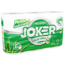 JOKER 6 ROLOS PAPEL HIGIENICO ALOE VERA 3 FOLHAS PA2408  EAN 5607015008899
