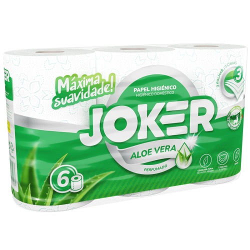 JOKER 6 ROLOS PAPEL HIGIENICO ALOE VERA 3 FOLHAS PA2408  EAN 5607015008899
