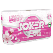 JOKER 6 ROLOS PAPEL HIGIENICO TALCO 3 FOLHAS PA2409 EAN 5607015008905