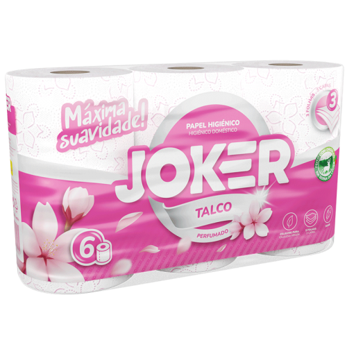 JOKER 6 ROLOS PAPEL HIGIENICO TALCO 3 FOLHAS PA2409 EAN 5607015008905