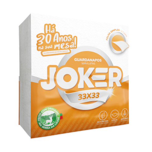 JOKER GUARDANAPOS PACK 60 UND FOLHA SIMPLES 33x33 CM PA0048  EAN 5607015006215