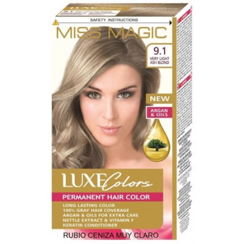 MISS MAGIC COLORAÇÃO CABELO 9.1 LOIRO ACINZENTADO MUITO CLARO EAN 3800708230382