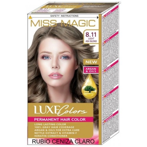 MISS MAGIC COLORAÇÃO CABELO 8.11 LOIRO ACINZENTADO CLARO EAN 3800708230375