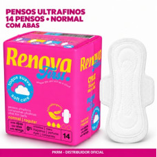 RENOVA PENSOS HIGIENICOS NORMAL COM ABAS PACK 14 UND ROSA EAN 5601028018821