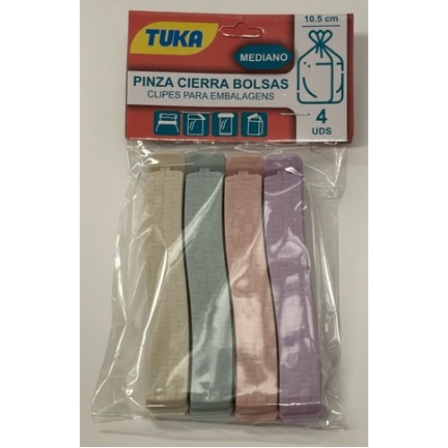 TUKA CLIPES MÉDIOS PARA EMBALAGENS PACK 4 EAN 8436612164793  