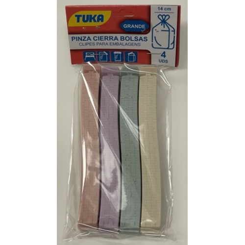 TUKA CLIPES GRANDES PARA EMBALAGENS PACK 4 EAN 8436612164816  