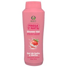 Q BEAUTY GEL BANHO FRESA Y NATA 855 ML EAN 8429014017101 
