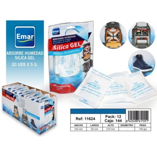 EMAR ABSORVE HUMIDADE SILICA GEL 20 U x 5 GR EAN 8422498111624