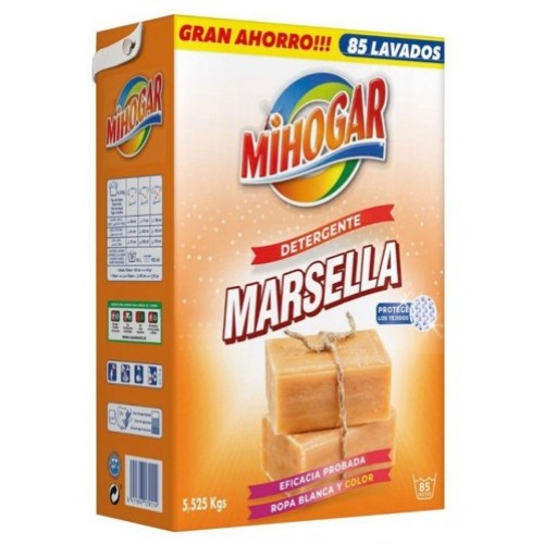 MIHOGAR DETERGENTE PÓ ROUPA MAQUINA MARSELHA 85D EAN 8411897130114 