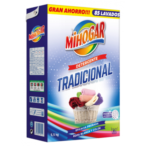 MIHOGAR DETERGENTE PÓ ROUPA MAQUINA TRADICIONAL 85D EAN 8411897130534 
