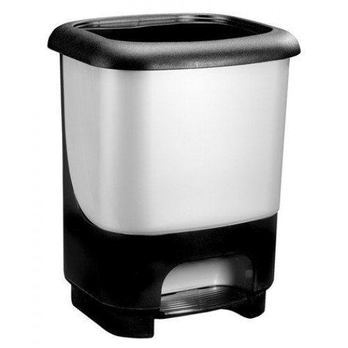 GREAT PLASTIC BALDE PEDAL LIXO 10 LT PRETO E PRATA EAN 8429905025246