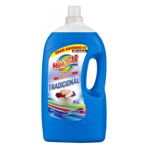 MIHOGAR DETERGENTE ROUPA GEL TRADICIONAL  3,9 LT 60 DOSES EAN 8411897130701 