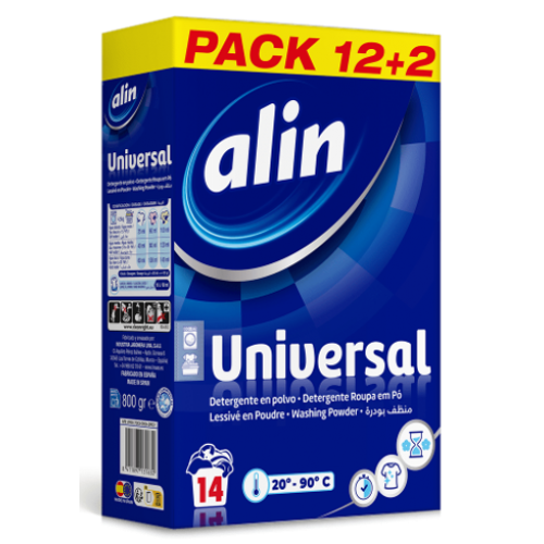 ALIN DETERGENTE ROUPA PÓ MAQUINA UNIVERSAL 14 DOSES EAN 8411897131630