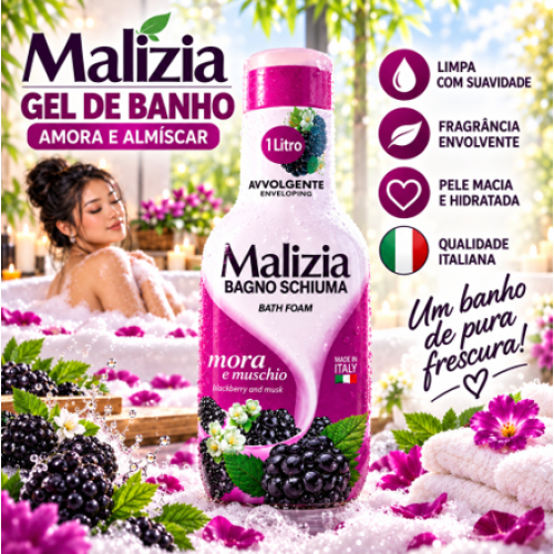 MALIZIA GEL DE BANHO MORA E MUSCHIO 1LT EAN 8003510014286