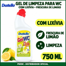 DESTELLO GEL WC LIMÃO COM LIXIVIA 750 ML EAN 8414227690326