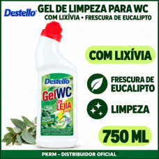 DESTELLO GEL WC EUCALIPTO COM LIXIVIA 750ML EAN 8414227690333