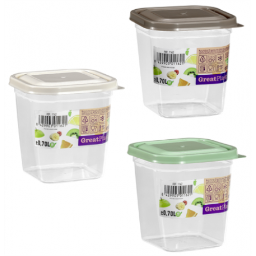 GREAT PLASTIC CAIXA QUADRADA 0.70 LT  EAN 8429905011621