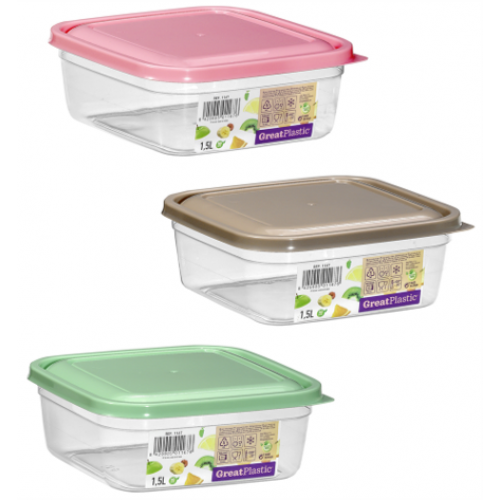 GREAT PLASTIC CAIXA QUADRADA 1,5 LT  EAN 8429905011676