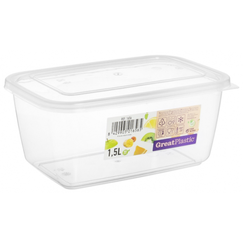 GREAT PLASTIC CAIXA RECTANGULAR 1,5 LT  EAN 8429905016565