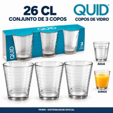 QUID COPO DE VIDRO 26 CL PACK 3  EAN 8414793585279