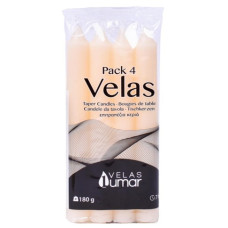 LUMAR CONJ. 4 VELAS CILINDRICAS 170*20 MM 180 GR CREMES EAN 8428451021160