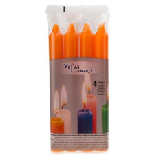 LUMAR CONJ. 4 VELAS CILINDRICAS 170*20 MM 180 GR LARANJA EAN 8428451021221