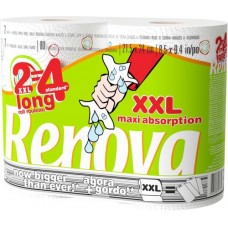 RENOVA 2 ROLOS PAPEL COZINHA XXL MAXI ABSORPTION 2=4 ROLOS  EAN 5601028013659