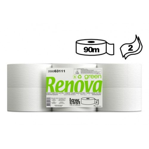 RENOVA JUMBO 90 METROS ROLOS PAPEL HIGIENICO  EAN 5601028017893