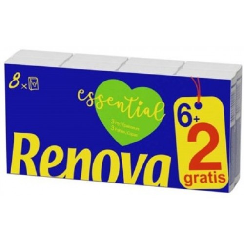 RENOVA LENÇOS DE PAPEL PACK 6 + 2 UND  EAN 5601028006224