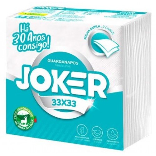 JOKER GUARDANAPOS BRANCOS FOLHA DUPLA 33*33 CM PACK 50 UND PA0067  EAN 5607015001050