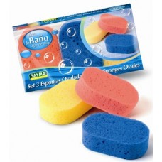 SAYMA ESPONJA BANHO OVAL PACK 3  EAN 8427279000272