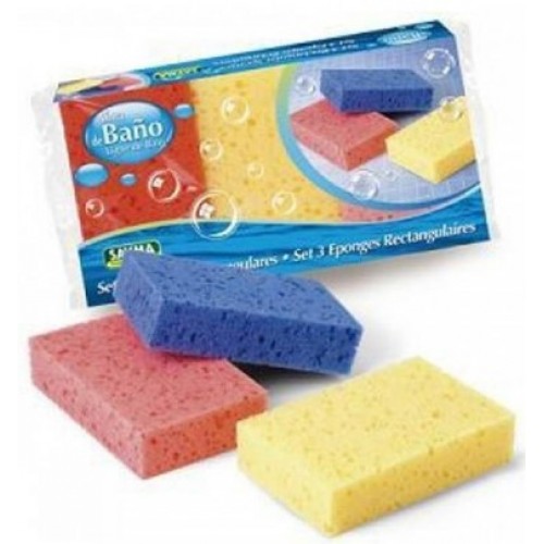 SAYMA ESPONJA BANHO RETANGULAR PACK 3  EAN 8427279000289
