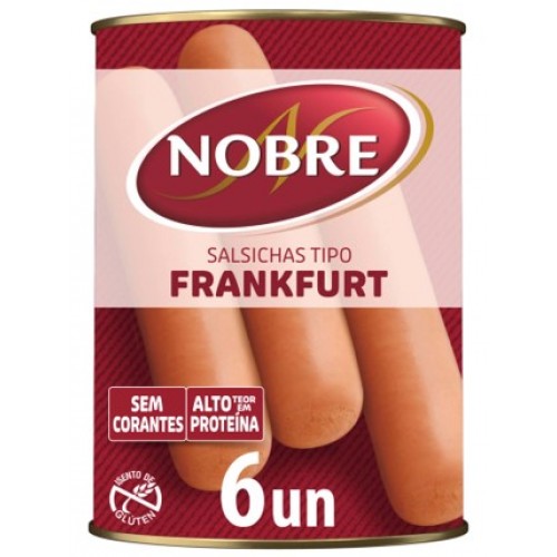 NOBRE SALSICHAS LATA 6 UND  EAN 5601119007963 VALIDADE - 11/26