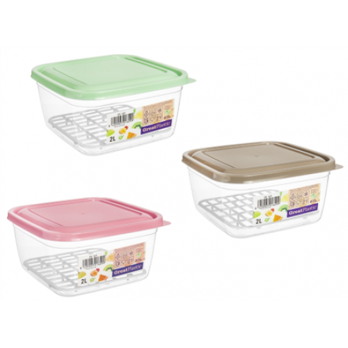 GREAT PLASTIC CAIXA QUADRADA COM GRADE 2 LT  EAN 8429905016299