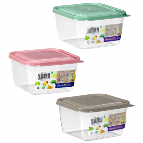 GREAT PLASTIC CAIXA QUADRADA 1 LT  EAN 8429905011645