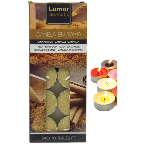 LUMAR VELA TEALIGHT PACK 10 PERF CANELA  EAN 8428451042226