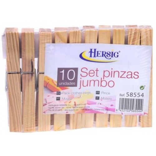HERSIG CONJUNTO 10 MOLAS MADEIRA GRANDES  EAN 8422102585544
